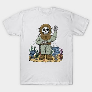 Skeleton Deep Sea Diver T-Shirt